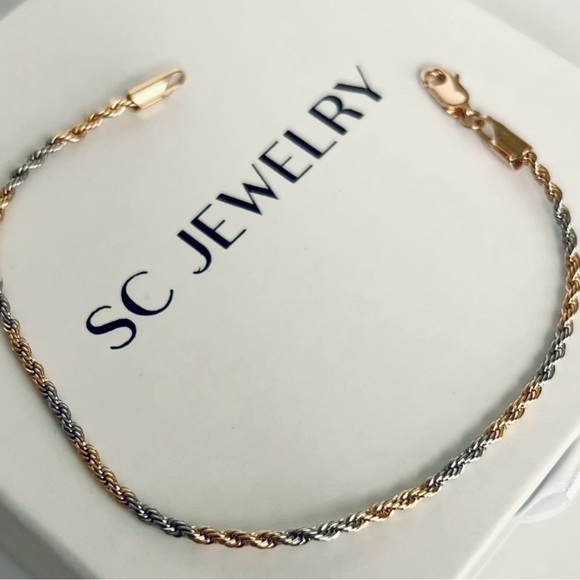 Thin Rope Bracelet Gold & Silver Color | 18k Gold Plated Luxury Jewelry - Picture 5 of 8